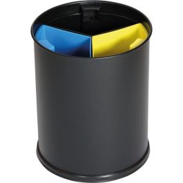 PROBBAX - WB-1251-BLA - Papelera de separación de residuos con recipientes separadores de colores - 13 L de capacidad - 25,5 cm Ø x 30,8 cm - Negro PROBBAX - WB-1251-BLA - Papelera de separación de residuos con recipientes separadores de colores - 13 L de capacidad - 25,5 cm Ø x 30,8 cm - Negro Precio: 58.49999947. SKU: B1FXYMCAVC