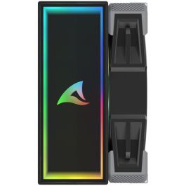 Sharkoon A40 RGB Refrigerador de CPU de torre única, Ventilador 120mm RGB con efecto espejo, 4 tubos de calor, TDP 220W, Negro