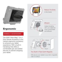 RAM Mounts GDS Roto-Mag 3-en-1 Grip Handle para Zebra ET40/ET45 8” Enterprise Tablet, Accesorios Tablet con Asa Rotatoria