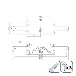 Cerradura de persiana 154 mm