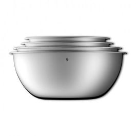 WMF 0645709990 Juego de Cuencos Gourmet de Cocina, Redondos, de Acero Inoxidable, 4 Piezas, Apto Lavavajillas