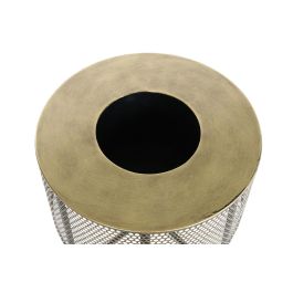 DKD Home Decor Macetero Loft Negro Dorado Metal 33 x 67 x 33 cm Set de 2