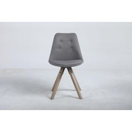 DKD Home Decor Silla Scandi Roble Poliéster Gris Oscuro 84x48x44 cm