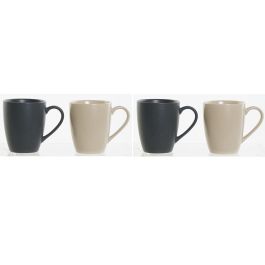Mug Scandi DKD Home Decor Beige Gris Oscuro 13 x 31 x 19 cm Set de 4 Mug Scandi DKD Home Decor Beige Gris Oscuro 13 x 31 x 19 cm Set de 4
