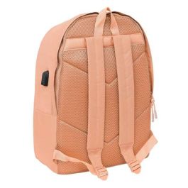 Safta Mochila doble para portátil 15,6" USB Munich Básicos Peach 31x44x18 cm