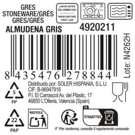 La Mediterranea Mug Almudena 200 cc Gris - 7.5 cm Ancho x 8.5 cm Alto x 11 cm Largo (36 Unidades)