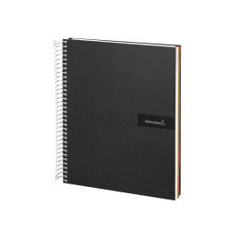 Cuaderno Espiral Liderpapel A4 Micro Crafty Tapa Forrada 120H 90 gr Cuadro 5 mm 5 Bandas 4 Colores Color Negro