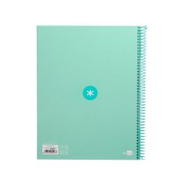 Cuaderno Espiral A4 Micro Antartik Tapa Forrada 80H 90 gr Cuadro 5 mm 1 Banda 4 Taladros Menta