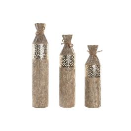 DKD Home Decor Jarrón Glam Dorado Beige 13 x 65 x 13 cm, Set de 3 Piezas de Metal y Cuerda Precio: 140.68999967. SKU: B156BZCVKA