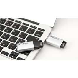 Verbatim Secure Pro Pendrive 32GB USB 3.2 Retráctil con Cifrado de Hardware Plata