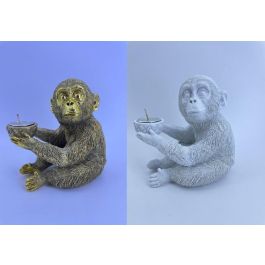 DKD Home Decor Figura Colonial de Mono de Resina Dorado Blanco 10.5 x 14 x 14 cm (4 Unidades) Diseños Surtidos Precio: 26.48448. SKU: B127JHQ64P