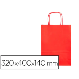 Q-connect Bolsa Papel Celulosa Rojo L con Asa Retorcida 320x400x140 mm (Paquete de 25) Precio: 13.95000046. SKU: B1ASXCSYR3
