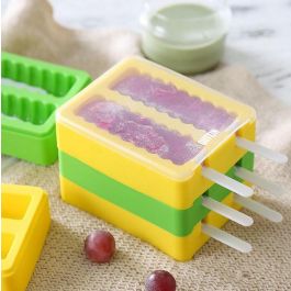 Inde Molde para 2 Helados de Silicona, Medidas 13 x 10.5 x 3 cm