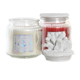 Vela Mediterraneo DKD Home Decor Rojo Blanco 10 x 15 x 10 cm (2 Unidades)