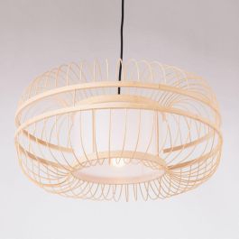 SKD-P80041 Lámpara Colgante Burgas de Bambú Natural - Diseño Mediterráneo, Boho-Chic para Salón, Comedor, Dormitorio E27