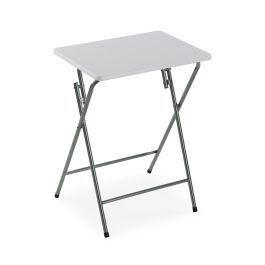 Mesa Plegable Blanca Versa 37.5x65.5x47.5 cm - Madera MDF y Metal