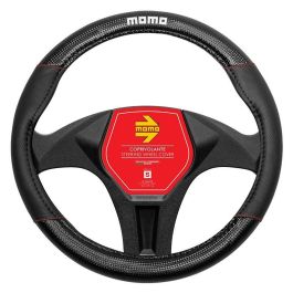 Funda Volante Momo Carbon Universal Negro Y Rojo 38-39 cm MOMLSWC013BR