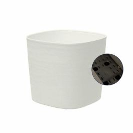 Garden Id 08310001 Maceta con Reserva de Agua Respect, Blanco 20x20 cm, 100% Reciclable de Residuos Domésticos, Superficie Estructurada
