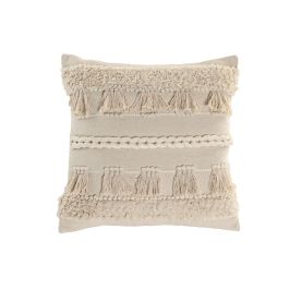 DKD Home Decor Cojín Decorativo Estilo Boho Algodón Crudo 45x45 cm - Pack de 2 Unidades Hecho a Mano y con Cremallera Precio: 27.50000033. SKU: B1DQCS223E