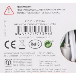 Basic Home Exprimidor Portátil Recargable 420M Basic - Dimensiones: 8.5 cm de ancho x 24.5 cm de alto x 8.5 cm de largo, Peso: 19.42 kg (9 Unidades)
