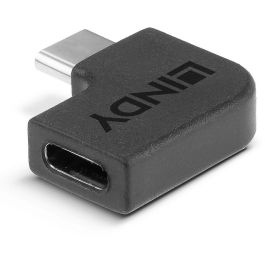 LINDY Adaptador USB 3.2 Tipo C Ángulo 90° Macho a Hembra Negro 41894 20 Gbit/s