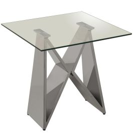 Mesa auxiliar Alexandra House Living Gris Transparente 55 x 55 x 55 cm Precio: 326.50000031. SKU: B1524N9Q28