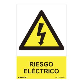 Normaluz Cartel de Peligro Riesgo Eléctrico PVC 0.7mm 30x40cm Amarillo/Negro