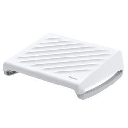 Fellowes Reposapiés Breyta Series 100016563 Blanco con 3 Ajustes de Altura y Plataforma Amplia para Mejorar la Circulación y Aliviar Presión Espalda