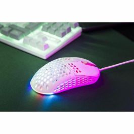 The G-Lab THE3760162051353 Ratón Gaming KULT-OXYGEN con Cable RGB 12800 DPI Blanco