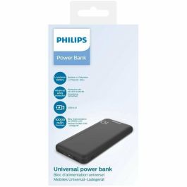 Philips DLP1810NB/62 Powerbank 10000mAh con Carga Rápida 2.1A y Doble Puerto USB, Batería Externa Portátil Li-Polymer Delgada Negra Philips DLP1810NB/62 Powerbank 10000mAh con Carga Rápida 2.1A y Doble Puerto USB, Batería Externa Portátil Li-Polymer Delgada Negra