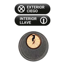 Micel CRR14 Cerrojo de Sobreponer para Puerta, Cilindro 50mm, Placa 86mm, 3 Llaves, Acero Pintado Gris