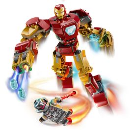 LEGO 76307 Armadura Robótica de Iron Man vs. Ultrón Set LEGO Marvel Construible con 2 Minifiguras y Cañón Disparador Edad +6 Años