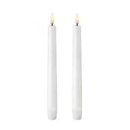 Vela de cera led color blanco ø2,2 x 24,5 cm. pack 2 unidades