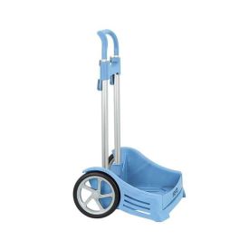 Safta Carro Portamochilas Evolution 278C Trolley Azul Claro Antivibración Ruedas de Goma EVA Universal ESCOLAR