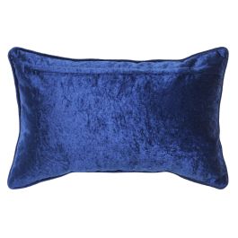 DKD Home Decor Cojin Neoclasico Azul Marino Dorado Terciopelo Poliester 10 x 30 x 50 cm