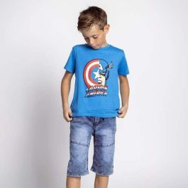 Camiseta de Manga Corta Infantil The Avengers Azul