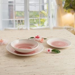 Plato Llano Quid Velvet Rosa Cerámica Ø 27 cm (12 Unidades)