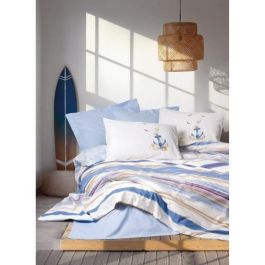 ASI8684283035311 Juego de cama - 1 funda nórdica 220x240 cm + 2 fundas de almohada 60x60 cm - 100% algodón - Azul Precio: 39.49999988. SKU: B12MKM5XKR