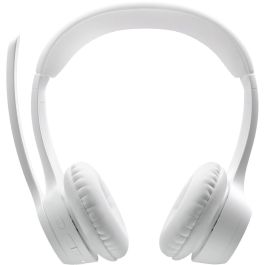 Logitech Auriculares Zone 300 Bluetooth Blanco, Micrófono con Cancelación de Ruido, Hasta 20 Horas de Batería, Conectividad Inalámbrica de 30m