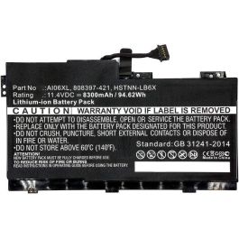CoreParts Laptop Battery for HP 95Wh Li-ion 11.4V 8300mAh Black, ZBook 17 G3, ZBook 17 G3 M9L94AV, ZBook 17 G3 T7V61ET, ZBook 17 G3 T7V62E Precio: 81.50000012. SKU: B1BJESJD27