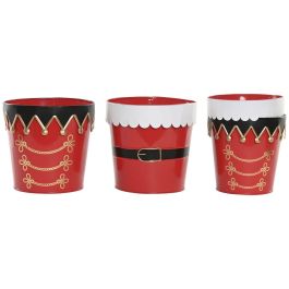 DKD Home Decor Caja de Navidad Decorativa Tradicional de Metal Rojo y Blanco 21x21x20 cm, Set de 2 Piezas para Regalo Precio: 35.50000003. SKU: B16MMAZ62R