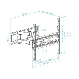 Tooq Soporte de Pared Articulado para Pantallas TV 32-70 Pulgadas, Compatible VESA hasta 400x400, Inclinable/Giratorio, 40kg, Negro, Curvas Tooq Soporte de Pared Articulado para Pantallas TV 32-70 Pulgadas, Compatible VESA hasta 400x400, Inclinable/Giratorio, 40kg, Negro, Curvas
