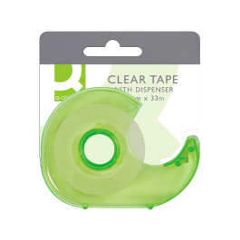 Q-connect Miniportarrollo para Cinta de 33 mt x 19 mm, Incluye Cinta, Dimensiones 125x100x29 mm