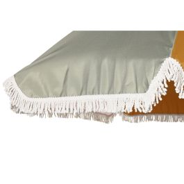 DKD Home Decor Parasol de Terraza y Jardín Multicolor 198x198x266 cm de Aluminio, Madera y Poliéster con Flecos