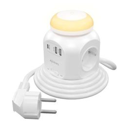 Aisens Regleta de Enchufes Sobremesa Multifunción con 4 Tomas, 1xUSB-C 20W PD3.0, 2xUSB-A 18W QC3.0, Luz Nocturna, Cable 1.8M, Blanco Precio: 19.59000043. SKU: B1CRLW6B2M