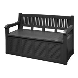 Null Banco de jardín con cajón de almacenaje 280 l salzburg, gris oscuro, 130x60x85 cm Precio: 197.4999994. SKU: S7910374