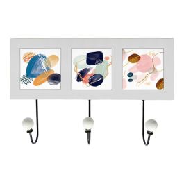 DKD Home Decor Perchero Urban Multicolor Rosa Abstracto 40x7x26 cm de MDF y Metal (2 Unidades)