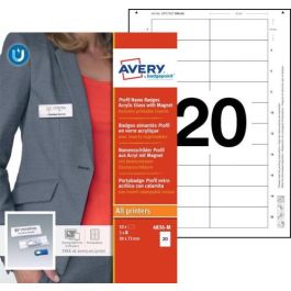 Avery 4836-M Caja 10 Portanombres Profil Badge con Imán - 27 x 75 mm