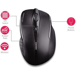 Cherry MW 3000 Ratón Inalámbrico Ergonómico 5 Botones 1000/1750 DPI Negro