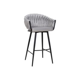 DKD Home Decor Taburete Moderno de Poliester y Metal Gris Negro 58x53x101 cm Altura Asiento 76 cm Desmontable Precio: 139.49999976. SKU: B1KNDLPLML